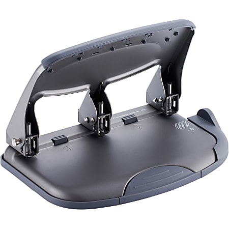 Bostitch Antimicrobial EZ Squeeze Hole Punch - 3 Punch Head(s) - 40 Sheet of 20lb Paper - 9/32 Bostitch Antimicrobial EZ Squeeze Hole Punch - 3 Punch Head(s) - 40 Sheet of 20lb Paper - 9/32