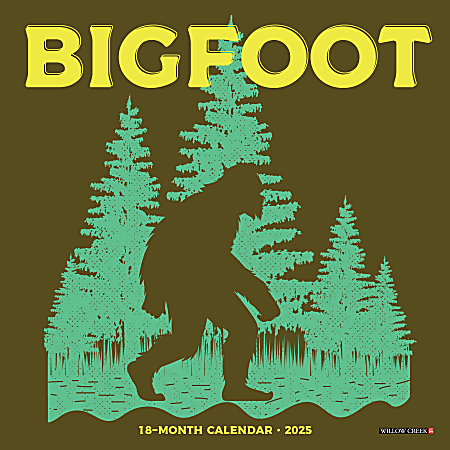 2025 Willow Creek Press Mini Wall Calendar, 7” x 7”, Big Foot, January 2025 To December 2025, 48658
