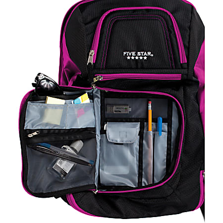 Mead Carrying Case (Backpack) for 17" Notebook - Purple, Black - Shoulder Strap - 19" Height x 13" Width - 1 Pack