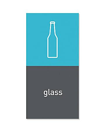 simplehuman Magnetic Trash Label, Glass, 4" x 8", Gray