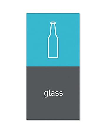 simplehuman Magnetic Trash Label, Glass, 4" x 8", Gray