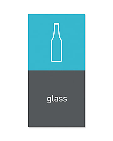 simplehuman Magnetic Trash Label, Glass, 4" x 8",