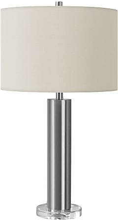 Monarch Specialties Heather Table Lamp, 28”H, Ivory/Nickel