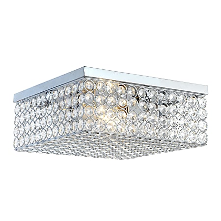 Elegant Designs Elipse Crystal 2-Light Square Flush-Mount Ceiling