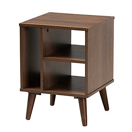 Baxton Studio Mid-Century Modern End Table, 20-1/2"H x 15-1/2"W x 15-1/2"D, Walnut