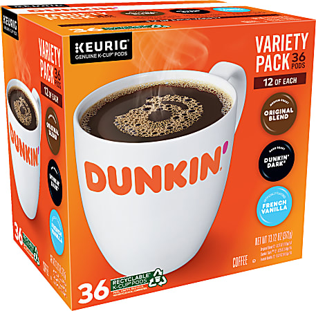 Dunkin Coffee Single Serve K Cup Variety Pack Pack Of 36 K Cup