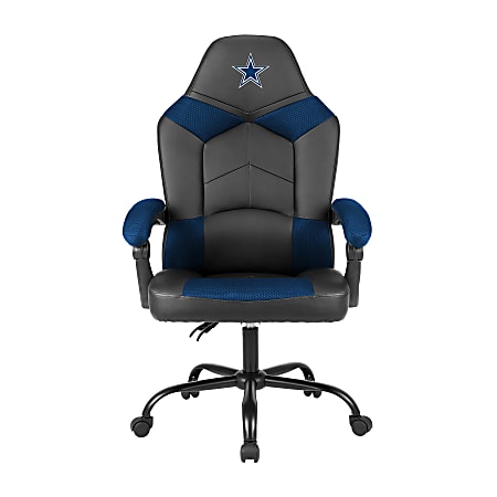 Imperial Adjustable Oversized Vinyl High-Back Office Task Chair, NFL Dallas Cowboys, Black/Blue