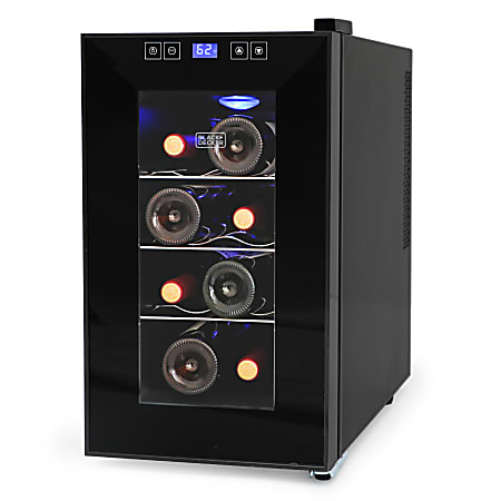 Black+Decker Thermoelectric Wine Cellar, 8-Bottle Capacity, Clear/Black