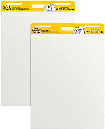 Post-it Super Sticky Easel Pads, 25" x 30", White, Pack Of 2 Pads