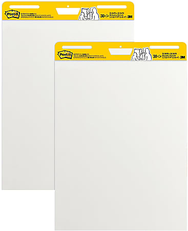 Post-it® Super Sticky Easel Pads, 25" x 30", 2 Pads, 30 Sheets/Pad, School Supplies for Classrooms, White