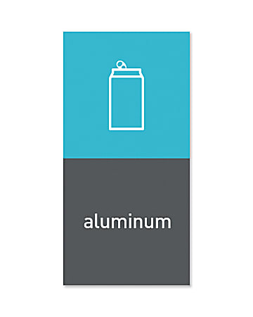 simplehuman Magnetic Trash Label, Aluminum, 4" x 8", Gray