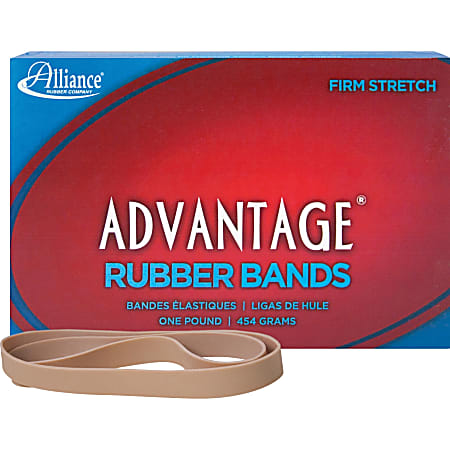 Alliance Rubber Advantage® Rubber Bands, Size 107, 7" x 5/8", Natural, Box Of 40