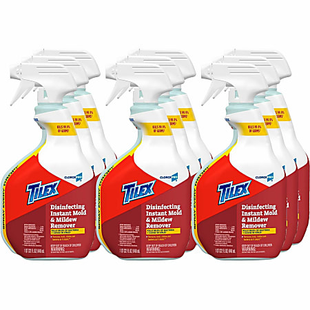 CloroxPro Tilex Disinfecting Instant Mold and Mildew Remover Spray - 32 fl oz (1 quart) - 216 / Bundle - Disinfectant, Antibacterial - White