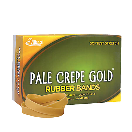 Alliance Rubber Pale Crepe Gold® Rubber Bands, #84, 3 1/2" x 1/2", 1 Lb, Box Of 240