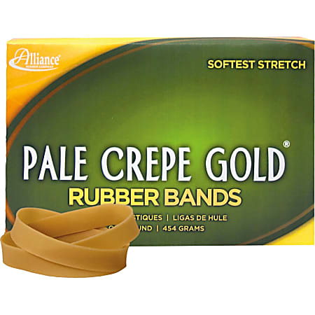 Alliance Rubber Pale Crepe Gold® Rubber Bands, #84, 3 1/2" x 1/2", 1 Lb, Box Of 240