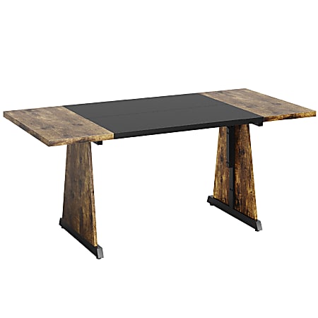 Bestier Wood Dining Table, 29-9/16” x 70”, Rustic Brown