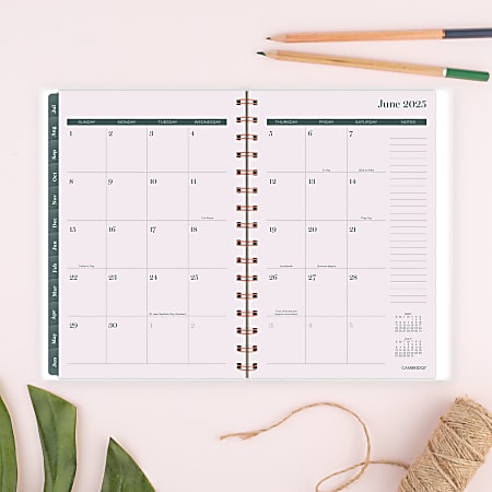 Cambridge 2024 Weekly & Monthly Planner - 5.5" X 8.5", Cher Design, With Poly Cover & Bonus Pages