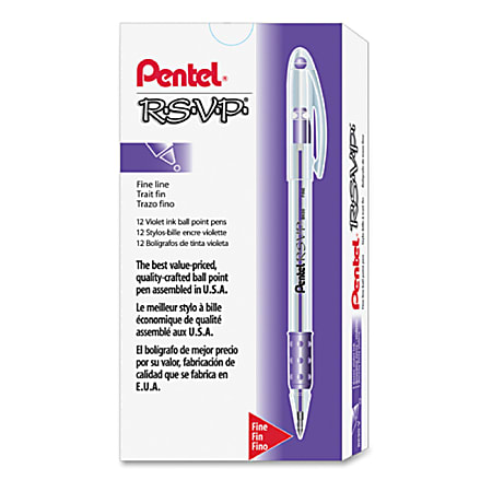 Pentel Ballpoint Stick Pens Fine Point mm Clear - Main Image
