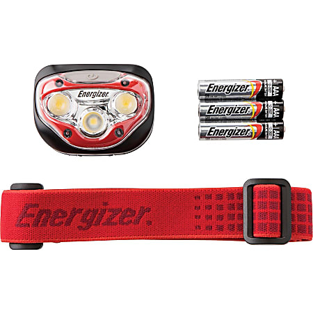 Energizer Vision HD LED Headlamp - LED - 150 lm Lumen - 3 x AAA - Impact Resistant, Water Resistant, Shatter Proof - Red