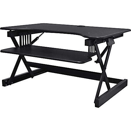 Lorell™ Adjustable Desk Riser Plus, 34-1/2 "W x 27"D, Black