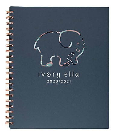 Cambridge® Ivory Ella Die-Cut Academic Weekly/Monthly Wirebound Planner, 8-1/2" x 11", Multicolor, July 2020 To June 2021, 1380-905A