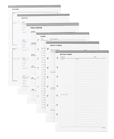 TUL® Discbound Refills, Work Inserts, Junior Size, 100 Pages (50 Sheets), White