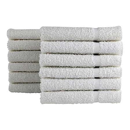 1888 Mills Durability Cotton Washcloths, 12" x 12", White, Pack Of 300 Washcloths