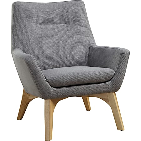 Lorell&reg; Quintessence Upholstered Side Chair With Lumbar Support, Gray/Natural