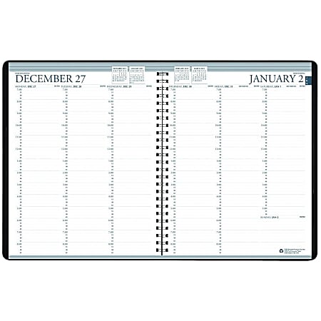 House of Doolittle Weekly Calendar Planner 2 Year Professional Black 8-1/2 x 11 Inches - Professional - Julian Dates - Weekly - 2 Year - January 2021 till December 2022