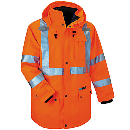 Ergodyne GloWear® 8385 Type R Class 3 High-Visibility 4-In-1 Jacket, 4X, Orange