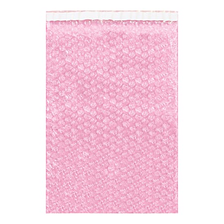 Partners Brand Anti-Static Bubble Pouches, 17-1/2"H x 15"W, Pink, Case Of 150 Pouches