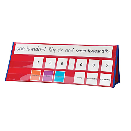 Learning Resources Place Value Tabletop Pocket Chart, 7"H x 9"W x 24"D, Red