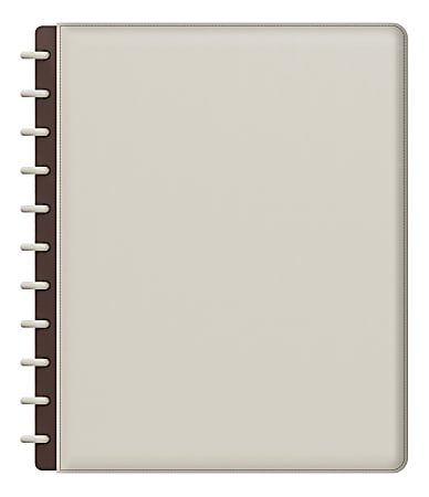 TUL® Discbound Notebook With Leather Cover, Letter Size, Narrow Ruled, 60 Sheets, Cannoli Cream