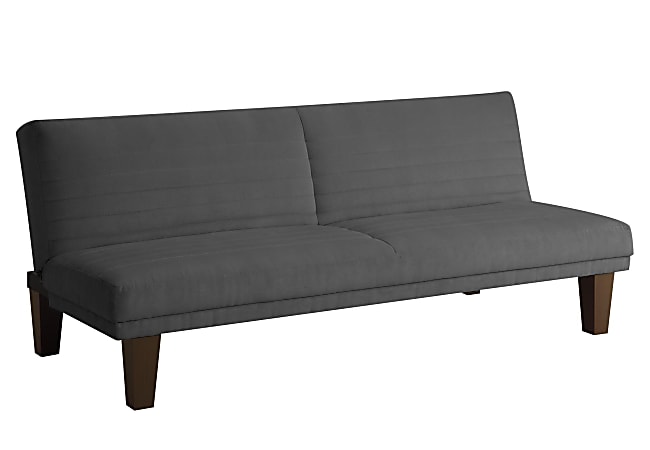 DHP Dillan Futon, Faux Leather, 29"H x 69"W x 30"D, Gray