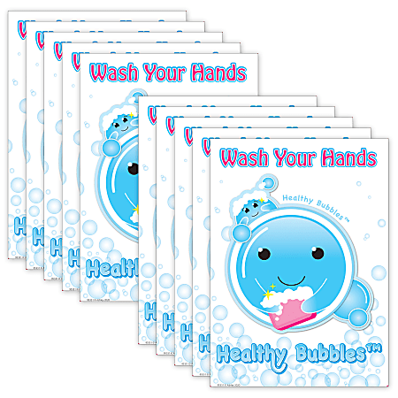 Ashley Productions Smart Poly PosterMat Pals Space Savers, 13" x 9-1/2", Healthy Bubbles, Pack Of 10 Pieces