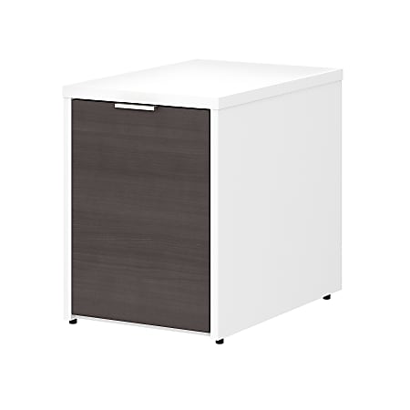 Bush Business Furniture Jamestown Small Storage Cabinet With Door, Storm Gray/White, Premium Installation