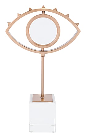 Zuo Modern Eye Sculpture With Stand, 14 5/8"H x 8 1/2"W x 3 1/8"D, Antique Brass