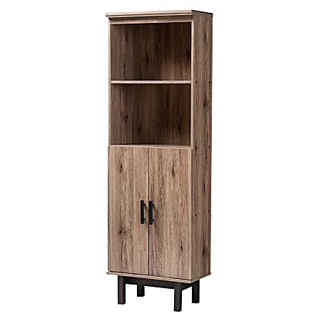 Baxton Studio 73"H Modern Bookcase, Oak/Black