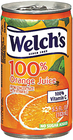 Welch's Orange Juice, 5.5 Oz, Case Of 48