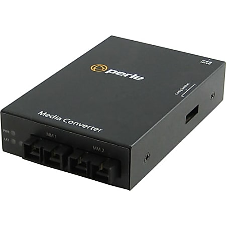 Perle S-100MM-S2SC20 Media Converter - 2 x SC Ports - 100Base-FX, 100Base-LX - Rail-mountable, Wall Mountable, Rack-mountable