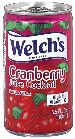 Welch's Cranberry Cocktail, 5.5 Oz, Case Of 48