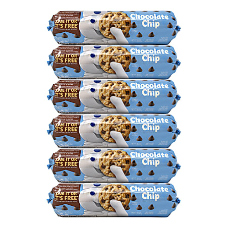 Pillsbury Create 'N Bake Chocolate Chip Cookies, 16.5 Oz, Pack Of 6 