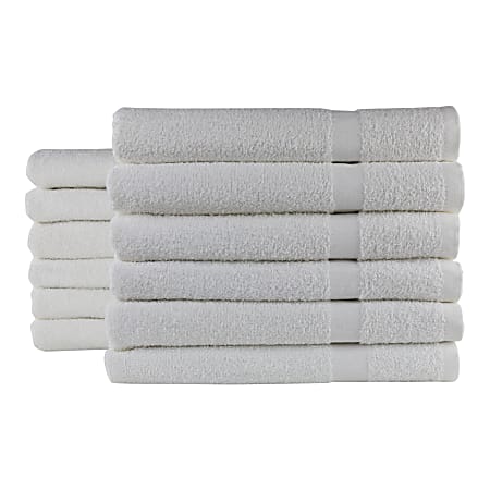 1888 Mills Durability Cotton Bath Towels, 24 x 48, White, Pack Of 60  Towels