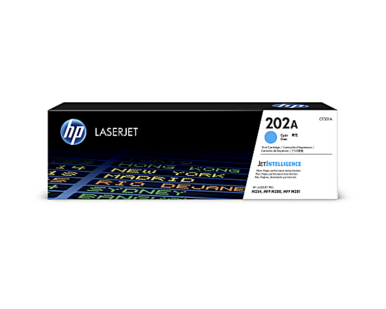 HP 202A Cyan Toner Cartridge, CF501A
