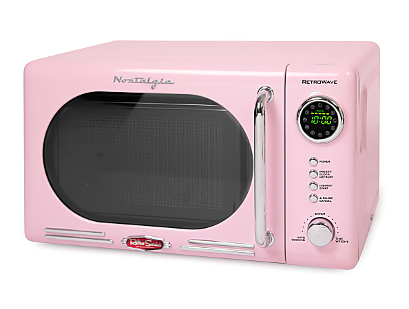 Nostalgia NRMO7PK6A Retro Microwave, 0.7 Cu. Ft., Pink