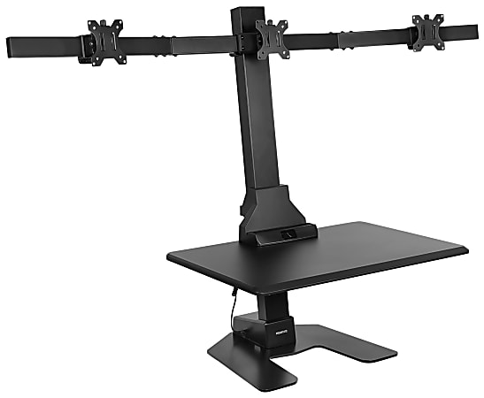 Mount-It! MI-7983 Triple-Monitor Electric Standing Desk Riser, Black