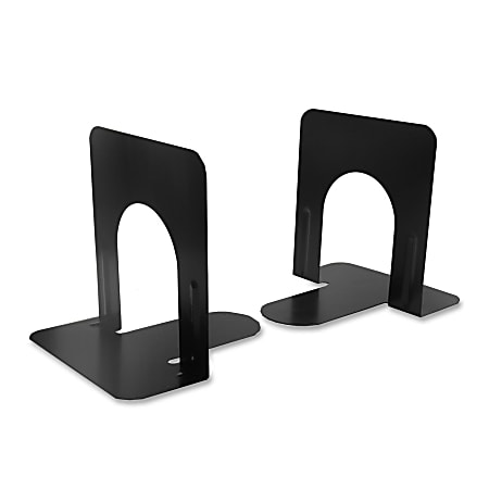CLI 5" Steel Nonskid Bookends - Desktop - Black - Steel - 2 / Pair