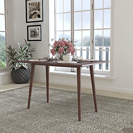 Flash Furniture Hatfield Mid-Century Modern Wood Dining Table,