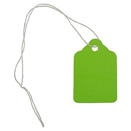 JAM Paper® Gift Tags, 1 3/4" x 1 1/8", Lime Green, Pack Of 50