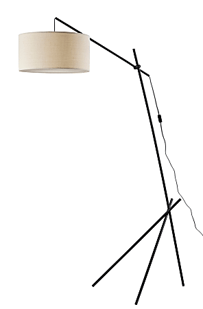 Adesso Varick Arc Floor Lamp, 4”H, Beige Linen